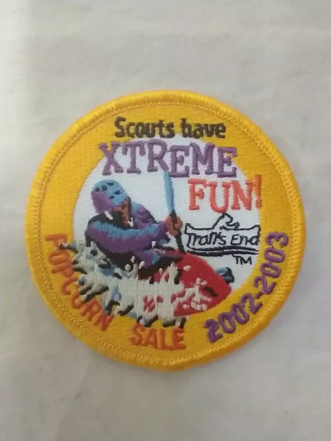 2002-2003 Popcorn Sale Embroidered Patch BSA 'Scouts Have Xtreme Fun'