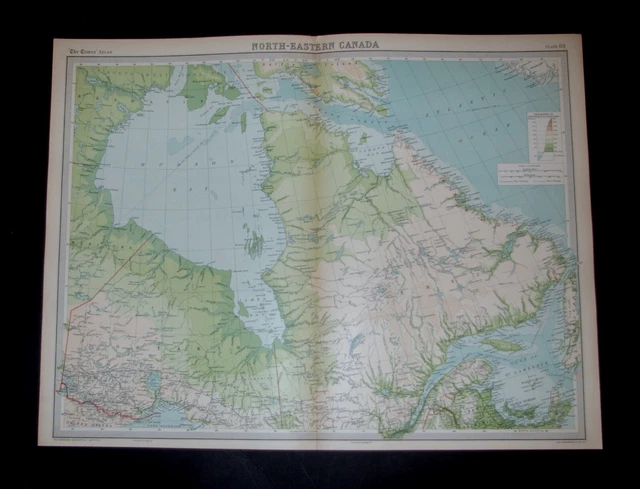 SALE - THE TIMES ATLAS 1921  - NORTH-EASTERN CANADA - Map Plate 83