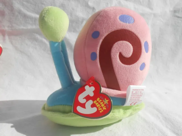 TY Beanie Babies Gary the Snail Created by Stephen Hillenberg 2006 Viacom TY1