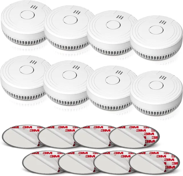 Ecoey Smoke Detector Smoke Alarm With Built-in 9v Battery Low Battery Reminder