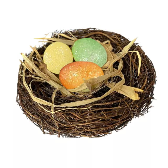 1 x Easter Birds Nest 3pc Foam Eggs Craft Nest Home Garden Kids Party Decor