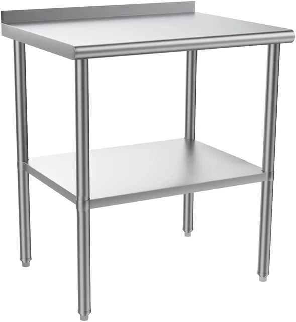 30'' x 24'' Stainless Steel Table for Prep & Work with Adjustable UnderShelf