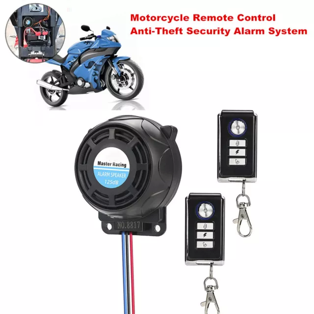 DC12V Motorcycle Anti-Theft Alarm Security System Remote Control For Moped Bike