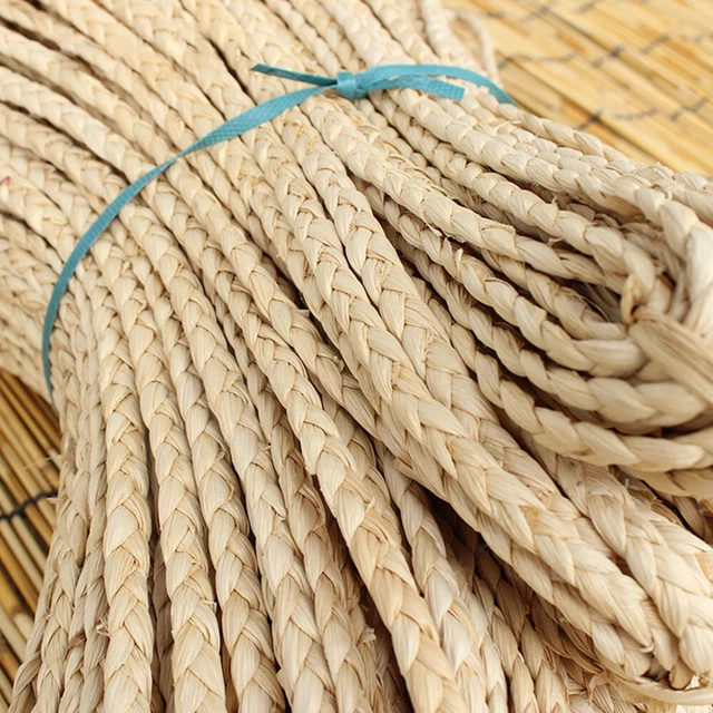 Cuerda trenzada de paja de maíz 4M para bolso trenzado trenza de ganchillo sombrero hágalo usted mismo suministros artesanales