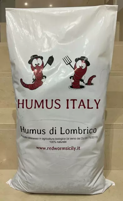 Humus ITALY fertilizzante biologico humus di lombrico kg 25 / 60 LITRI