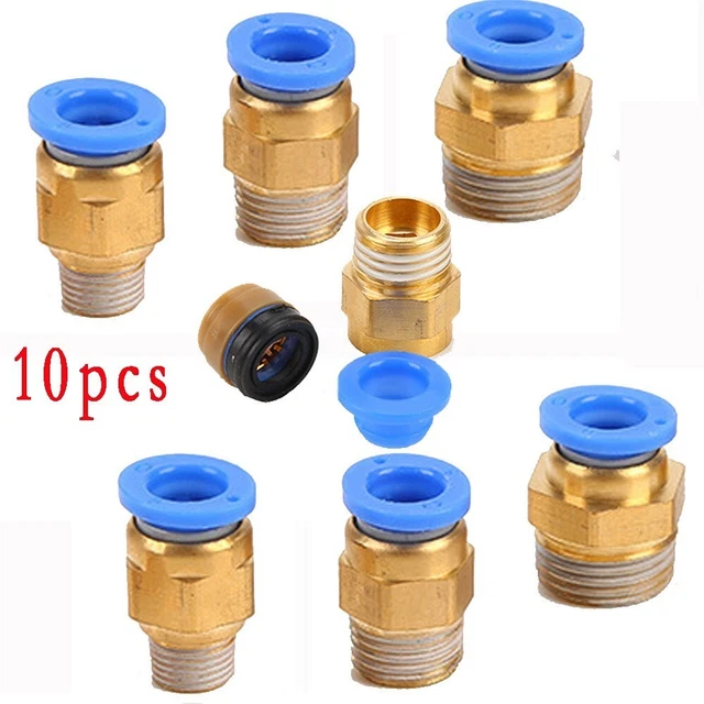 Tout Neuf Air Connecteur Tube Fixation 1/8 '' 1/4 " 3/8 '' 10PCS 8 10 12mm