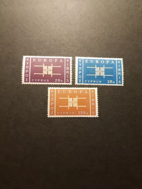 Timbre Europa Cept Chypre N°217/219 Neuf ** Luxe Mnh 1963