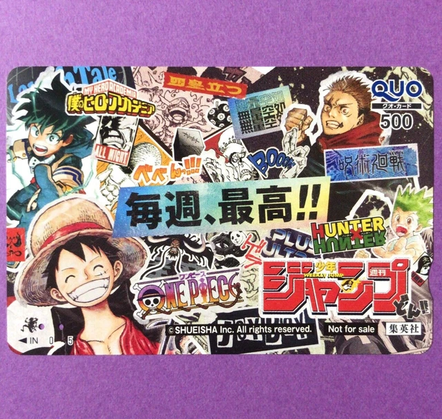JUMP LUFFY ONE Piece Jujutsu Kaisen My Hero Academia Quo Card tirage au sort prix Japon EUR 33
