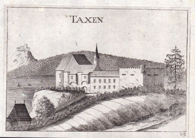 Großtaxen Kautzen Vista Austria Incisione Stampa Antica Vischer 1672