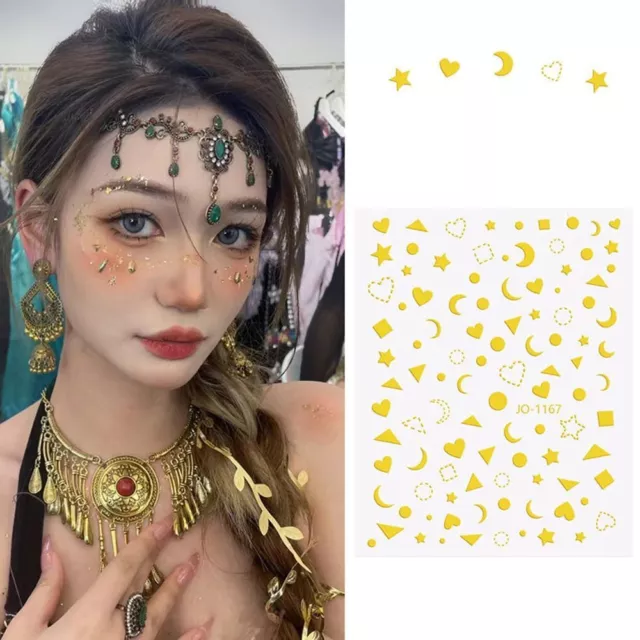 Moon Stars Stickers Waterproof Temporary Tattoos Sticker For Women DIY Nail Art;