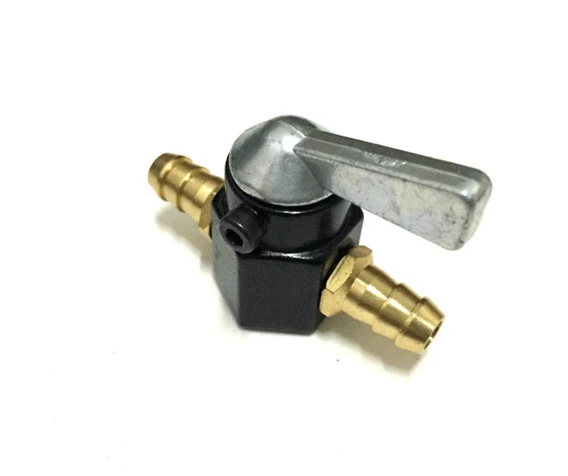 Benzinhahn Messing - Inline Kraftstoffhahn 8mm Für Motorrad & Rasenmäher
