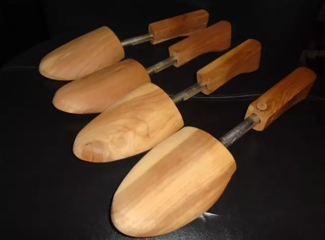 Lot Of 4 Vintage Rochester Shoe Tree Co. Wooden Shoe Stretchers Med 12"