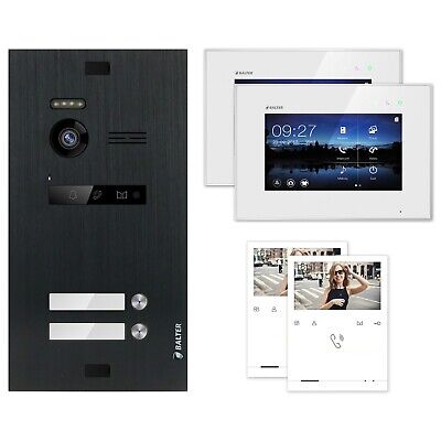 Balter Evo Noir Quick + 7 " LCD Téléphone D'Entrée Analogique Vidéo Kit pour 2