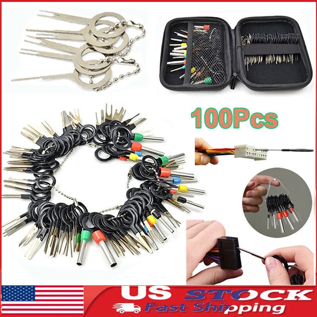 100PC PIN EJECTOR Wire Kit Extractor Auto Terminal Removal Connector