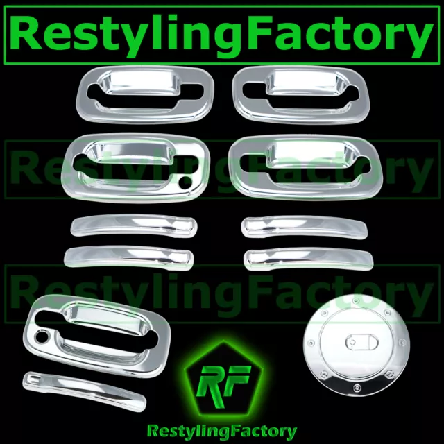 Chevy Tahoe+Suburban Chrome 4 Door handle W/O PSG KH+Tailgate Barn+Gas Cover