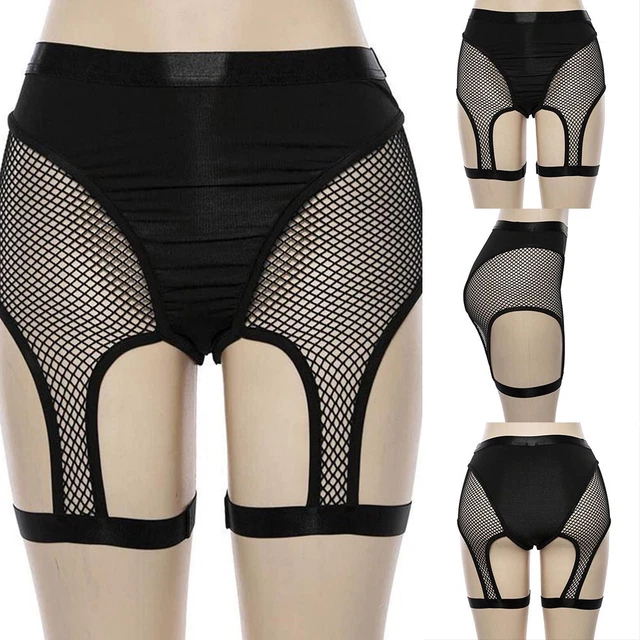 Moda Donna Pantaloncini Elasticizzati Rete da Pesca Pantaloni Yoga Alla Trendy Biker Vedi Attraverso