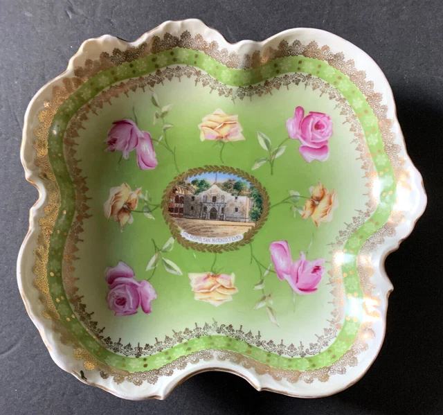RARE VINTAGEANTIQUE THE ALAMO San Antonio, Texas Souvenir Plate Dish