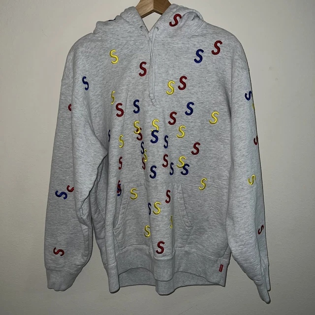 Supreme Embroided S-Logo Hooded Sweatshirt Ash Grey SS21 Men’s Size M