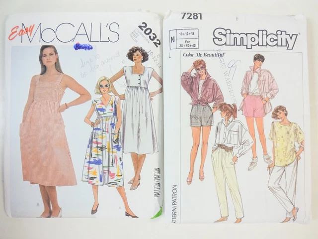 Sewing Patterns -  McCall's 2032  and Simplicity 7281   (Both are size 10-12-14)