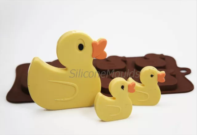 4+1 Rubber Duck Baby Animal Silicone Chocolate Mould Lolly Resin Wax Melt Soap