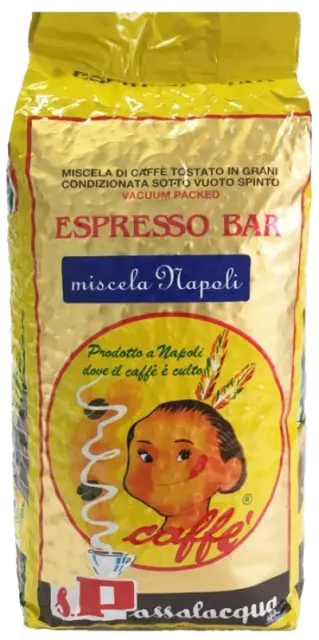 CAFÉ PASSALACQUA MISCELA NAPOLI GRAN CAFFÈ ESPRESSO BAR PACK 1Kg GRAINS DE CAFÉ