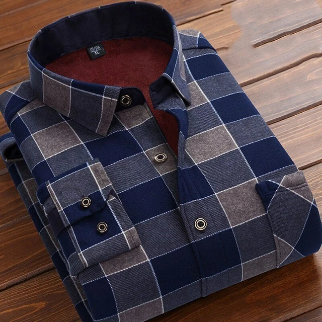 Mens Padded Shirt Fur Lined Lumberjack Flannel Work Jacket Warm Thick Casual Top