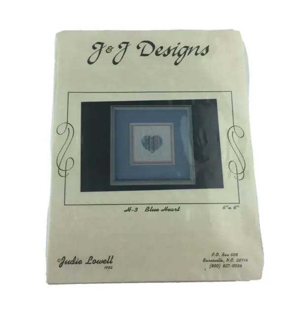 Patrón de aguja corazón azul de Judie Lowell de J&J Designs