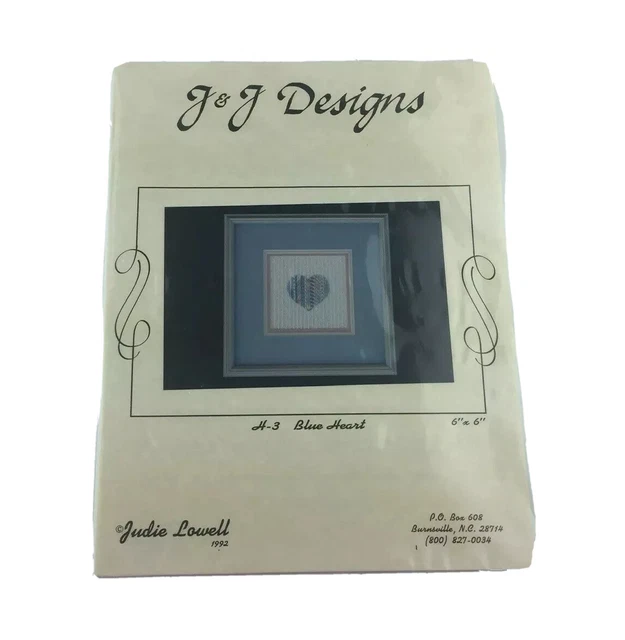Patrón de aguja corazón azul de Judie Lowell de J&J Designs