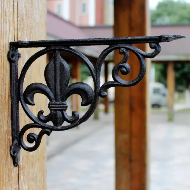 1PC Floating Triangle Shelf Brackets Cast Iron Wall Mount Support Antique