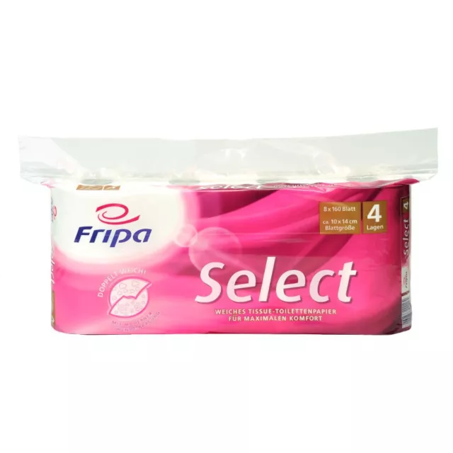 Toilettenpapier FRIPA Select Klopapier 4-lagig 160 Blatt 160 Rollen samtweich