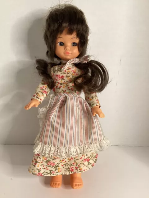 Vintage Playmates Doll, Brunette, Blue Eyes 6122, Hong Kong 12 inches