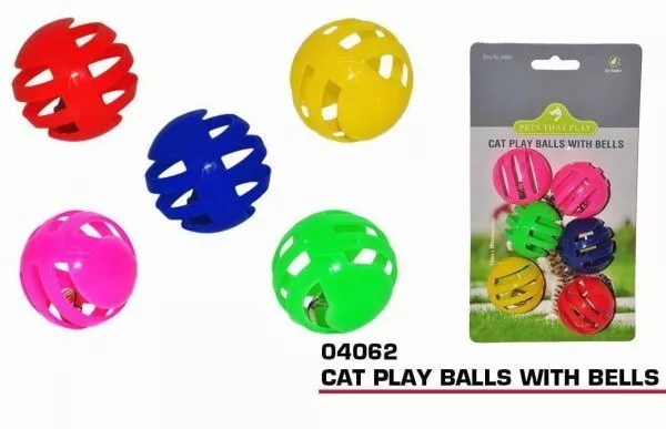 Cat Ball Toys for Indoor Cats Interactive Chasing Toy Balls with Built-In Bell