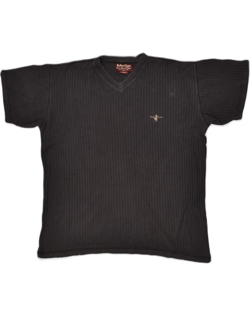 T-shirt top MARLBORO CLASSICS da uomo grande cotone nero ZV15