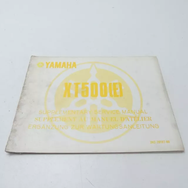 Yamaha XT 500 E Supplement Shop Manual Repair Instructions A4054