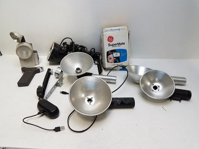 Bundle of Vintage Camera Flashes & Accessories