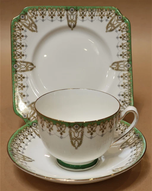 Art Deco Royal Doulton Tivoli Trio H4034 Cup Saucer Plate