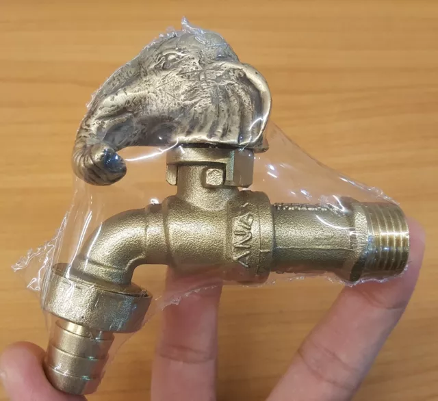 Brass Garden Tap Faucet Elephant Head Spigot Vintage Retro Water Home Outdoor