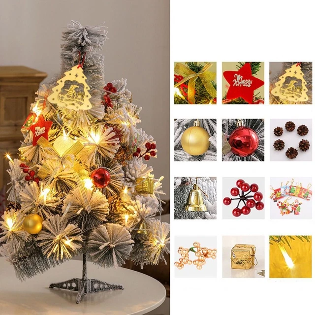 Decorazione casa decorazione casa PVC albero di Natale mini alberi con luce