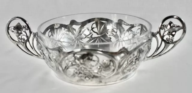 Antique Art Nouveau Wmf German Silver Plate Centre Piece Fruit Bowl