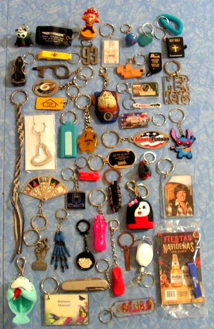 LOT OF 47 Different Vintage to New Keychains Key Ring Collection $37.60 ...