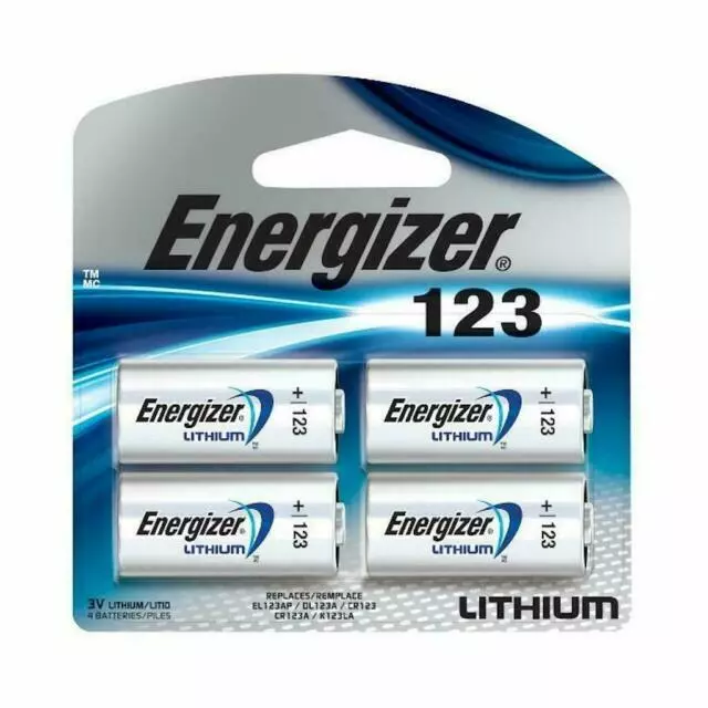 Energizer EL123BP4 3V CR123A Battery - Pack of 4