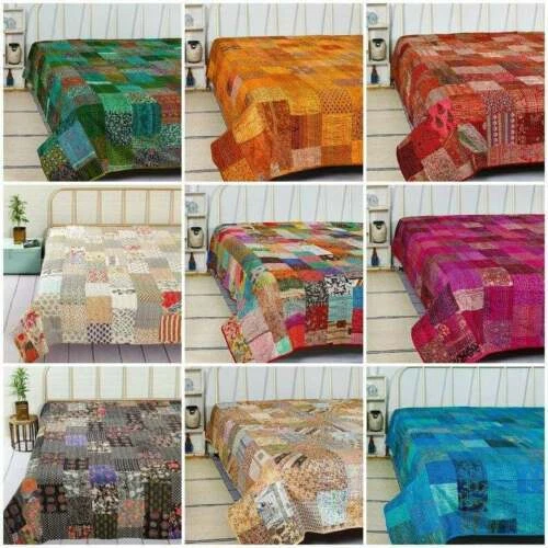 handmade patchwork kantha quilt bohemian bedspread kantha throw
