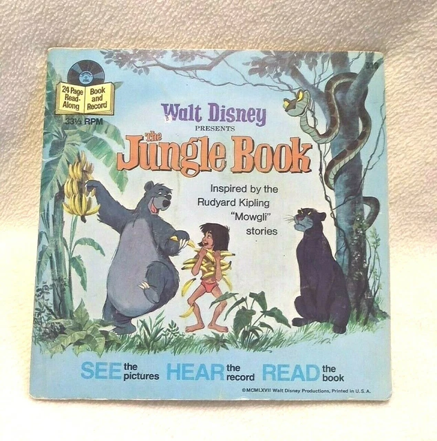 24 PAGE READALONG Book and Record Walt Disney Presents The Jungle Book