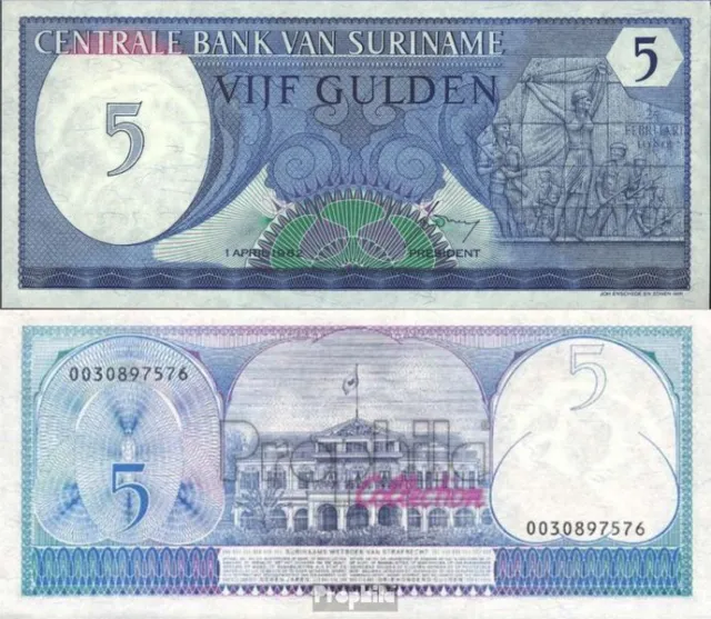 suriname Pick-number: 125 bankfrisch 1982 5 Gulden