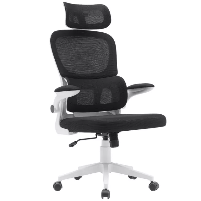 Chaise de Bureau en Tissu Anti-transpiration Noir Fauteuil de Bureau Structure B 2