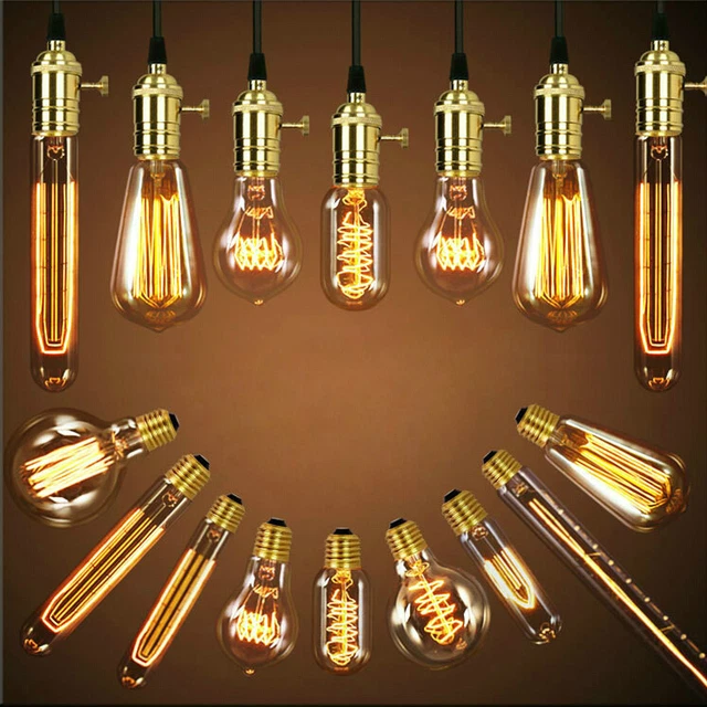 Vintage Retro Style Industrial Filament Edison Lamp Light Bulb E27 B22 E14 ES BC