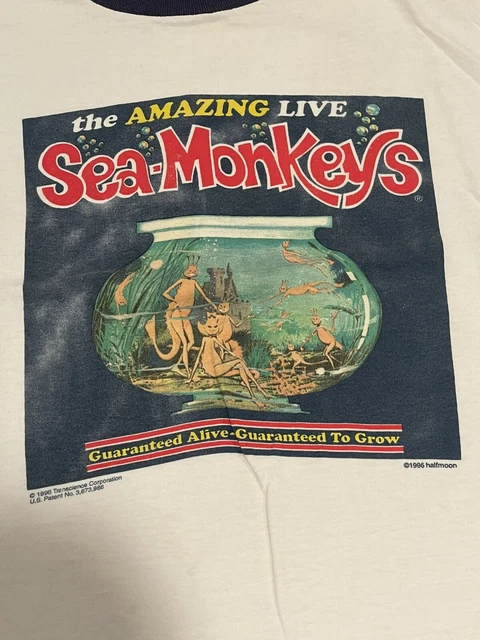 Vintage 90s The Amazing Live Sea Monkeys T Shirt 1996 TV Promo Movie XL