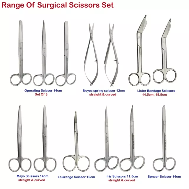 Range Of Surgical Operating Dissecting Scissors Dressing Medical Laboratory Tool