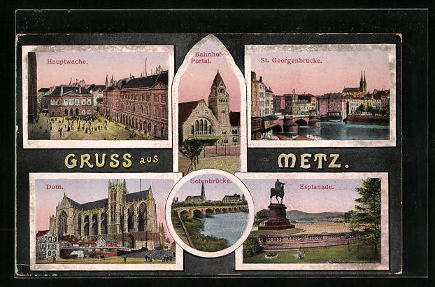 CPA Metz, La Gare, Hauptwache, Esplanade