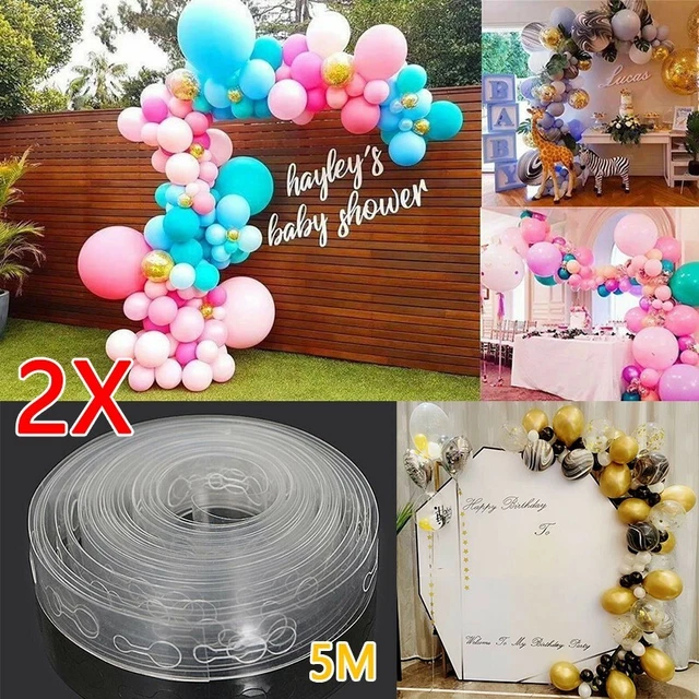 2 piezas/juego de tiras transparentes de cinta de globo rollo de guirnalda arco hágalo usted mismo decoraciones de fiesta